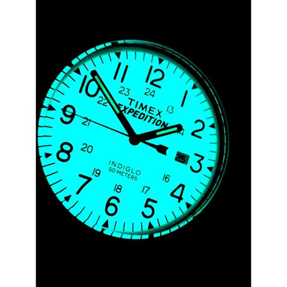 Timex Men's Watch TW4B08200 Expedition Quartz Indiglo White Dial Nylon Leather - Picture 8 of 15